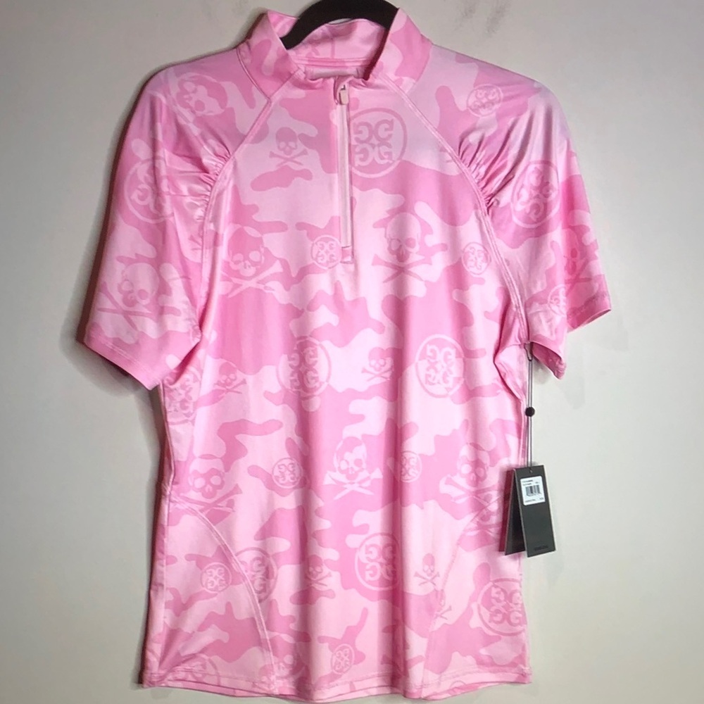 G/FORE Pink Skull Camo Short Sleeve Golf Tee